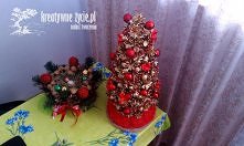 Choinka z szyszek w kolorze złoto i krwista czerwień :) Moje rękodzieło :) zapraszam na mój blog po więcej inspiracji Bożonarodzeniowych