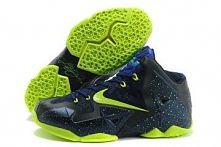 Cheap Sale Nike Lebron 11 XI Navy Blue and Neon Green Colorway Mens Basketball Shoes