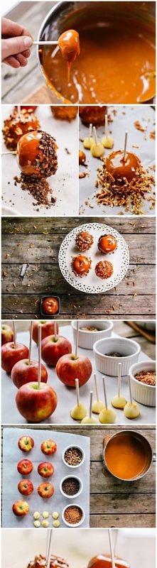 jabłka w karmelu na patyku ...