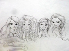 Roszpunka Merida Anna Elza rysunek