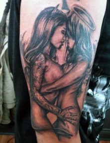 angel and devil tattoo