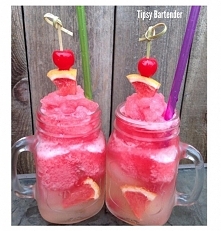THE SWEET N SOUR POP
Tangy Bottom:
Ice
Grapefruit Slices
Maraschino Cherries 
3/4 oz. (22ml) Pineapple Vodka
1/4 Fresh Squeezed Grapefruit Juice
1/4 oz. (7ml) Sweet N Sour

Swee...