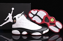 New Design Air Jordan 13 "He Got Game" Female White and True Red & Black Online