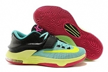 Mens Nike Carnival Kevin Durant Pink/Yellow/Black and Turquoise KD 7 Footwear