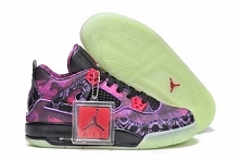 Air Michael Retro 4 IV Galaxy Women Size Black Purple Sport Sneaker-Glow