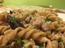 makaron z grzybami i kurcza...