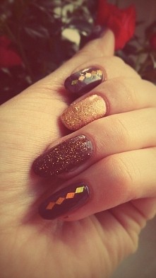 dodalam zloto/ brazowe romb...