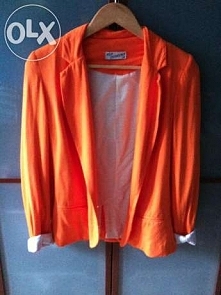 sprzedam pomarańczową wiosenna marynarkę cena 30 zł