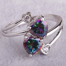 pierścionek srebrny z topazem