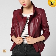 Paris Leather Cropped Biker Jacket for Women CW650028