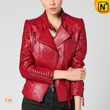 New York Red Moto Jacket Cropped Jacket CW650057