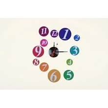 Piękny zegar naklejany multicolor - bombom.pl - 65,90 zł