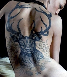 deer back tattoo