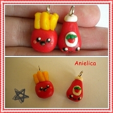 Frytki i ketchup kawaii z modeliny:D