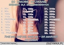 Dzień 1. 

80 brzuszków i 6...