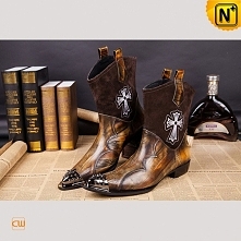 Western Leather Boots Dress Shoes for Men CW750125
Fashion cowboy dress boots Italian leather shoes for men, crafted from brushed 100% real cowhide leather upper, feature with m...