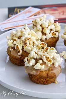 My Culinary Art: Wytrawne muffiny z bekonem, karmelem i popcornem