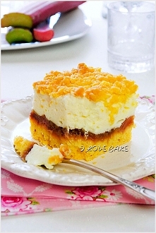 Ciasto z rabarbarem i budyn...