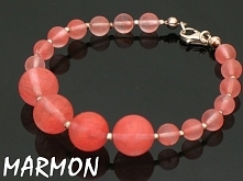 Bransoletka Kwarc Wiśniowy w Srebrze