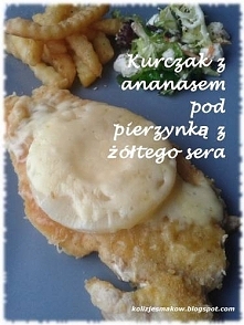 Kurczak z ananasem pod pierzynką z żółtego sera


4 plastry ananasa
100g żółtego sera
50g mąki
50g bułki tartej
Jajko
Sól ziołowa
Łyżka margaryny




Piersi z kurczaka myjemy po...