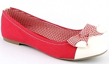Ballet Pumps With Checked Bow