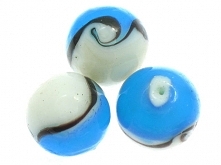 Koraliki Szkło Lampwork Kula Niebieski