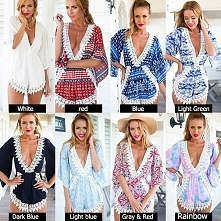 Fashion Lace Spliced Deep V-neck Long Sleeve Floral Print Jumpsuits