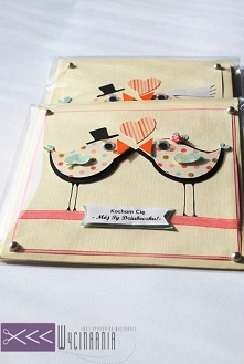 Ręcznie robiona kartka z dzióbkiem;) wycięta dzięki domowej wycinarce.