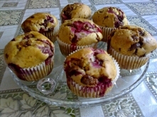 Muffinki z czekoladą i malinami