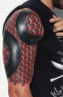 d tattoo on shoulder