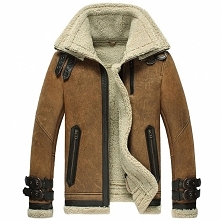 Cwmalls Mens Sheepskin Shearling Bomber Jacket CW860216