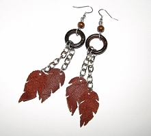 kolczyki ze skórzanymi piór...
