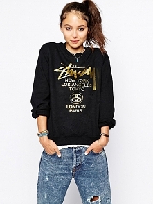O-neck pullover letter logo print bronzier long-sleeve sweatshirt