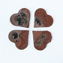 Czekoladowe serduszka - ceramika, ręczna robota