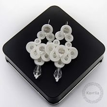 Lagolia white souatche - kolczyki ślubne sutasz KAVRILA