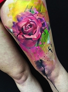 pink rose tattoo