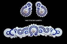 KOMPLET ŚLUBNY , CHABROWE DODATKI DO ŚLUBU, SUTASZ, BIŻUTERIA SOUTACHE LOTTA