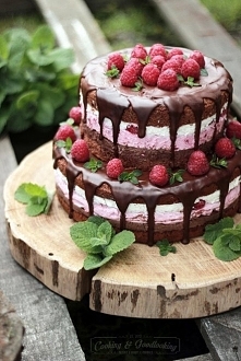 Tort malinowo-kokosowo-czekoladowy Goplana