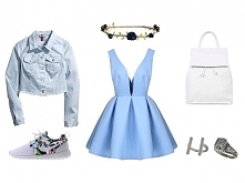 Stylizacje! - Sneakersy + sukienka