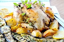 Pieczony kurczak w stylu greckim, z oregano i cytryną