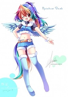 MLP Rainbow Dash - forma humanoidalna w stylu anime