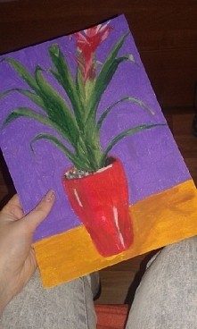 Tworzone z udziałem pasteli olejnych i mojego pięknego kwiatka;)