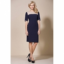 Granatowa sukienka do pracy AL04