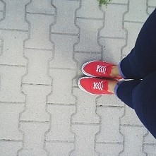 Buty czerwone ala vans z koronką ❤
