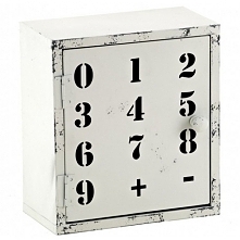 Wisząca szafeczka z metalu  z bardzo oryginalnym wzorem cyfr , a także znaków ''+'' i ''-''. Niesamowita dekoracja.