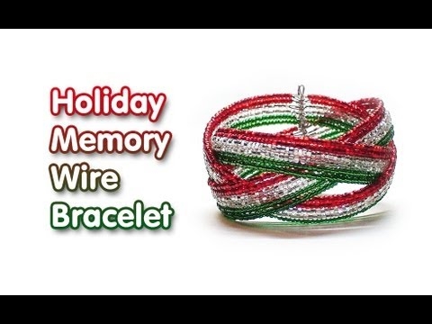 Tutorial: Holiday memory wire bracelet / Браслет из проволоки с памятью