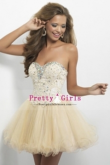 Homecoming Dresses A-Line Sweetheart Tulle Champagne Sleeveless With Corset Tie Back Short