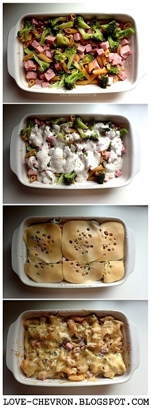 Zapiekanka makaronowa z szynką i brokułem! Przepis po kliknięciu na zdjęcie ;)