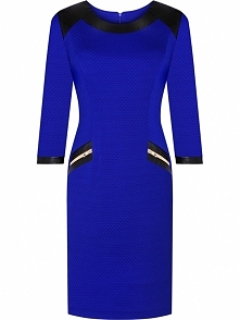 Elegancka Sukienka z modnymi suwakami, chabrowa