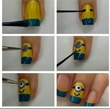 Paznokcie minionki 